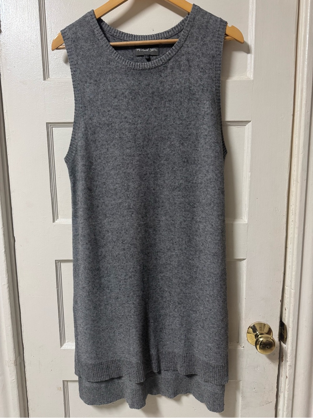 Michael Stars Heather Gray Sleeveless Knit Tunic Dress Size Large